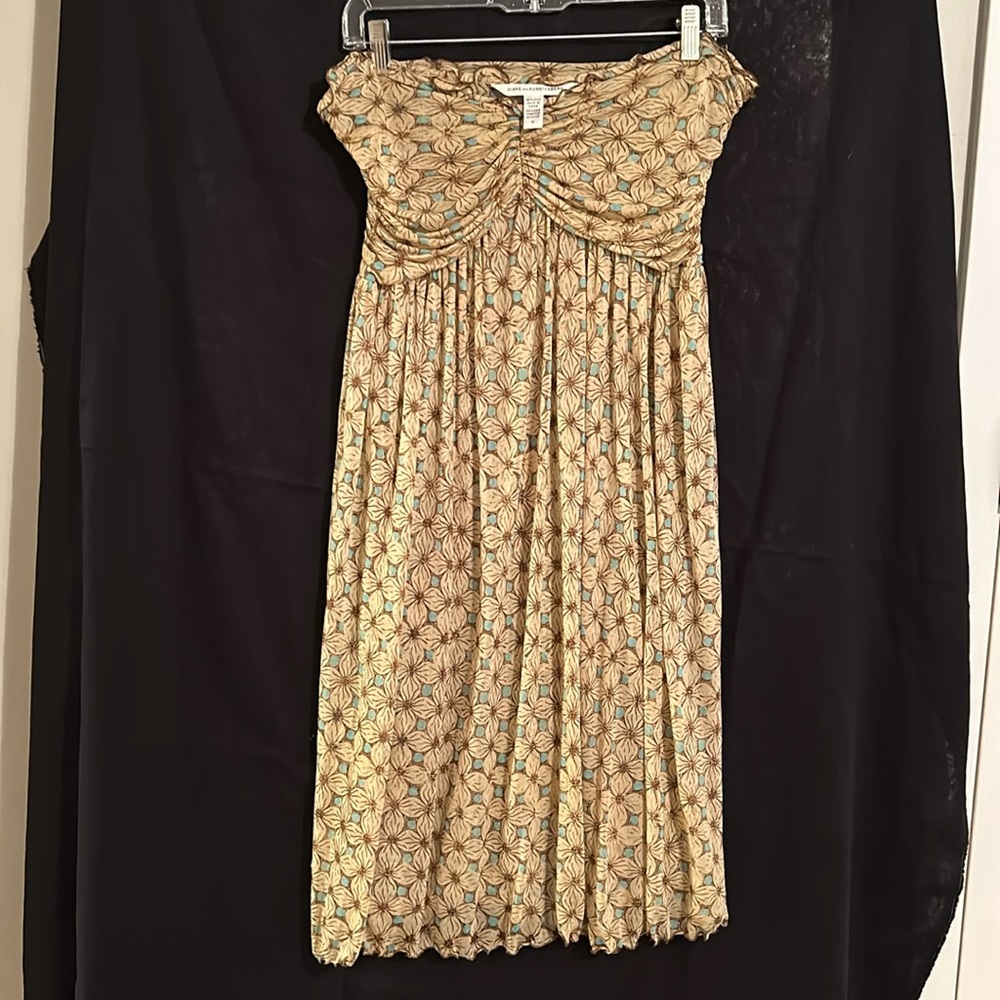 Sheer silk Diane von Furstenberg strapless dress